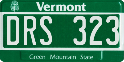 VT license plate DRS323