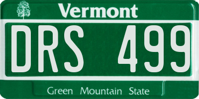 VT license plate DRS499