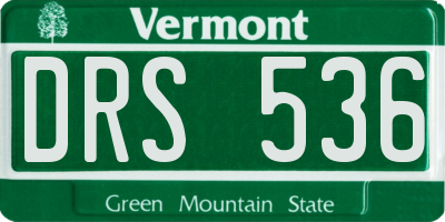 VT license plate DRS536
