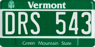 VT license plate DRS543