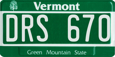 VT license plate DRS670