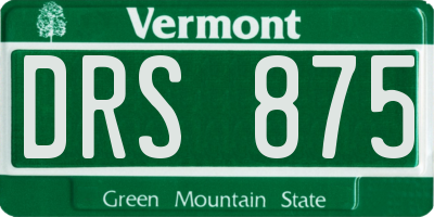 VT license plate DRS875