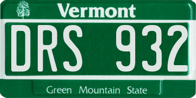 VT license plate DRS932