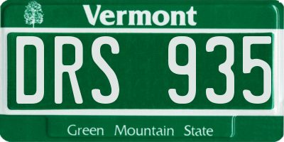 VT license plate DRS935