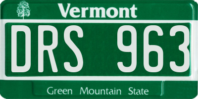 VT license plate DRS963