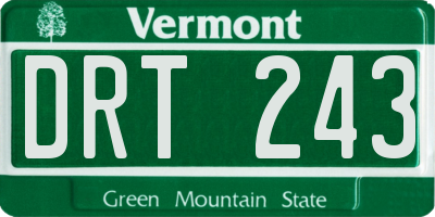 VT license plate DRT243