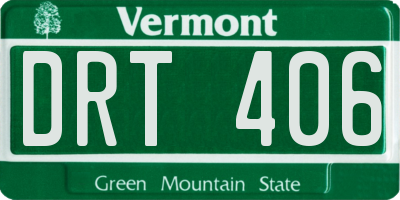 VT license plate DRT406