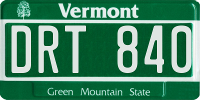 VT license plate DRT840