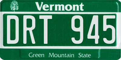 VT license plate DRT945