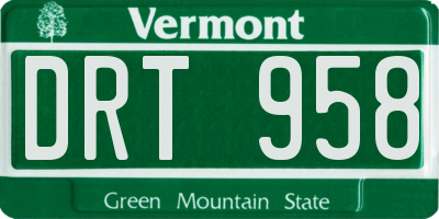 VT license plate DRT958