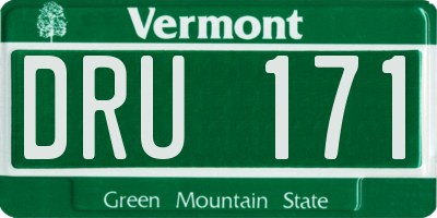 VT license plate DRU171