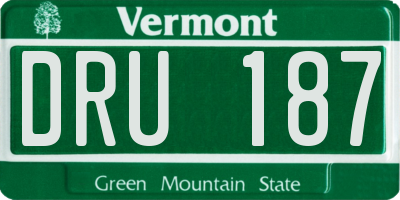 VT license plate DRU187