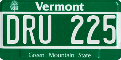 VT license plate DRU225