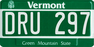VT license plate DRU297