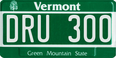 VT license plate DRU300