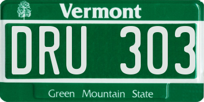 VT license plate DRU303