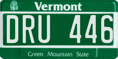 VT license plate DRU446