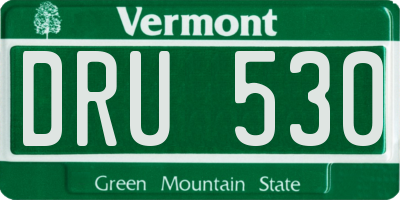 VT license plate DRU530