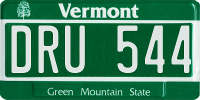 VT license plate DRU544