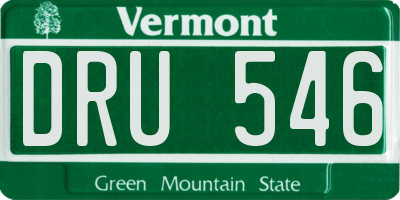 VT license plate DRU546