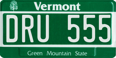 VT license plate DRU555