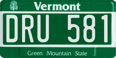 VT license plate DRU581