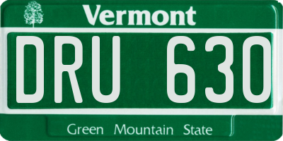 VT license plate DRU630