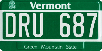 VT license plate DRU687