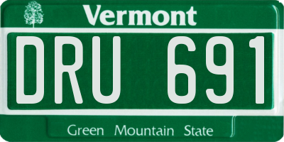 VT license plate DRU691