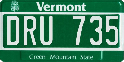 VT license plate DRU735