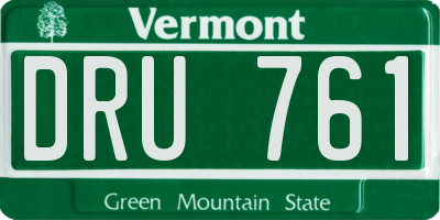 VT license plate DRU761
