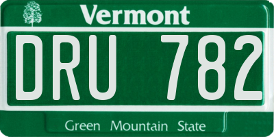 VT license plate DRU782