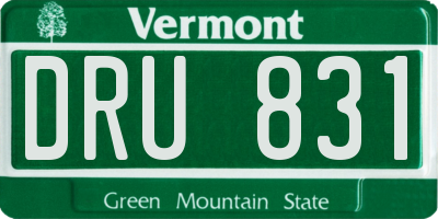 VT license plate DRU831