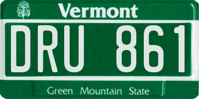 VT license plate DRU861