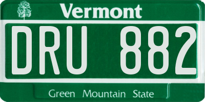 VT license plate DRU882