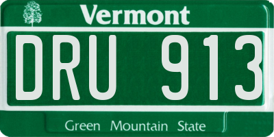 VT license plate DRU913