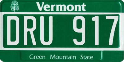 VT license plate DRU917