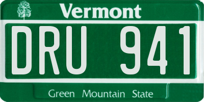 VT license plate DRU941