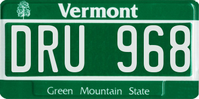 VT license plate DRU968