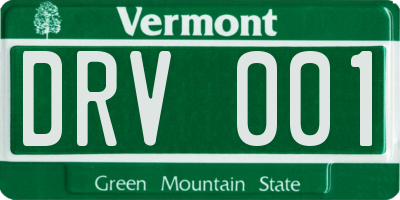 VT license plate DRV001