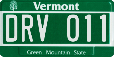 VT license plate DRV011