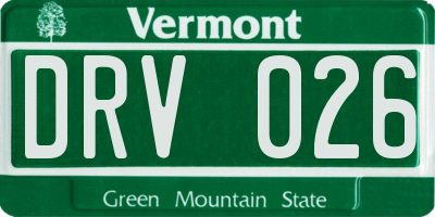 VT license plate DRV026