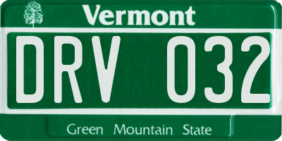 VT license plate DRV032