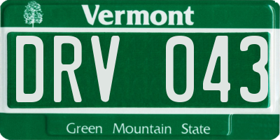 VT license plate DRV043