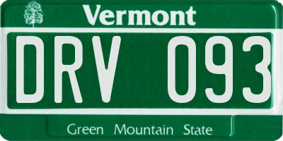 VT license plate DRV093