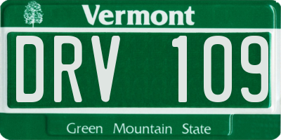 VT license plate DRV109