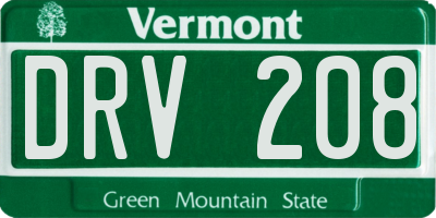 VT license plate DRV208