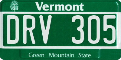 VT license plate DRV305