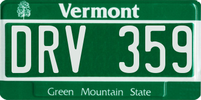 VT license plate DRV359