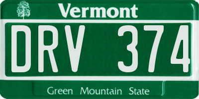 VT license plate DRV374